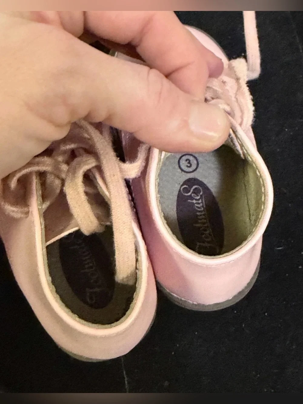 FootMates Toddler Girls Pink Lace-Up Ankle Boots Size 3 Soft Sole First Walker